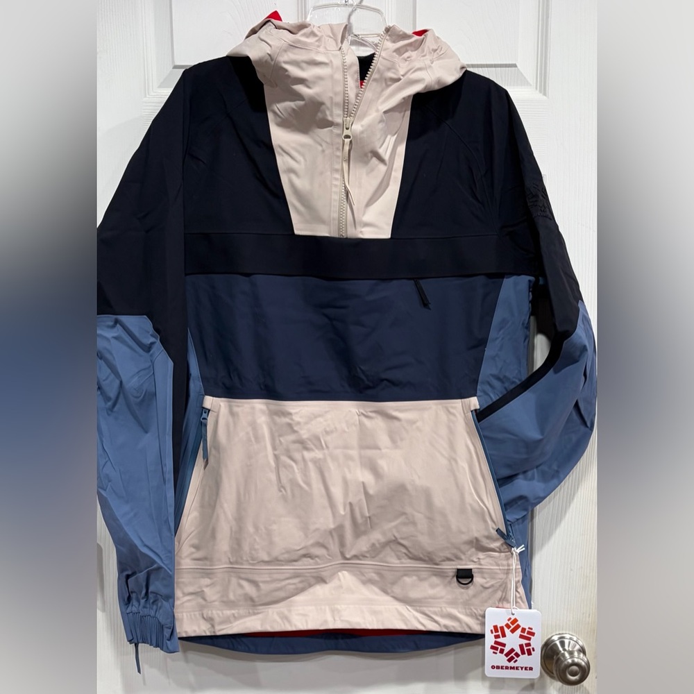 Obermeyer Men's Small Steibis Shell Anorak Ski Jacket Snowboard Nwt Blue Black